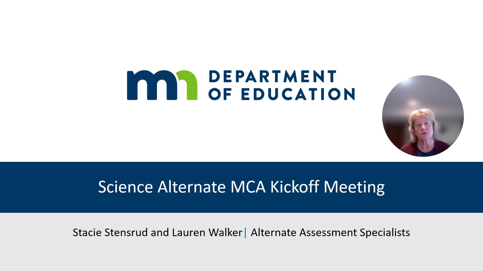 Science Alternate MCA Kickfoff Meeting Video Image