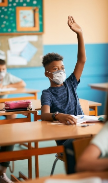 Student with mask image